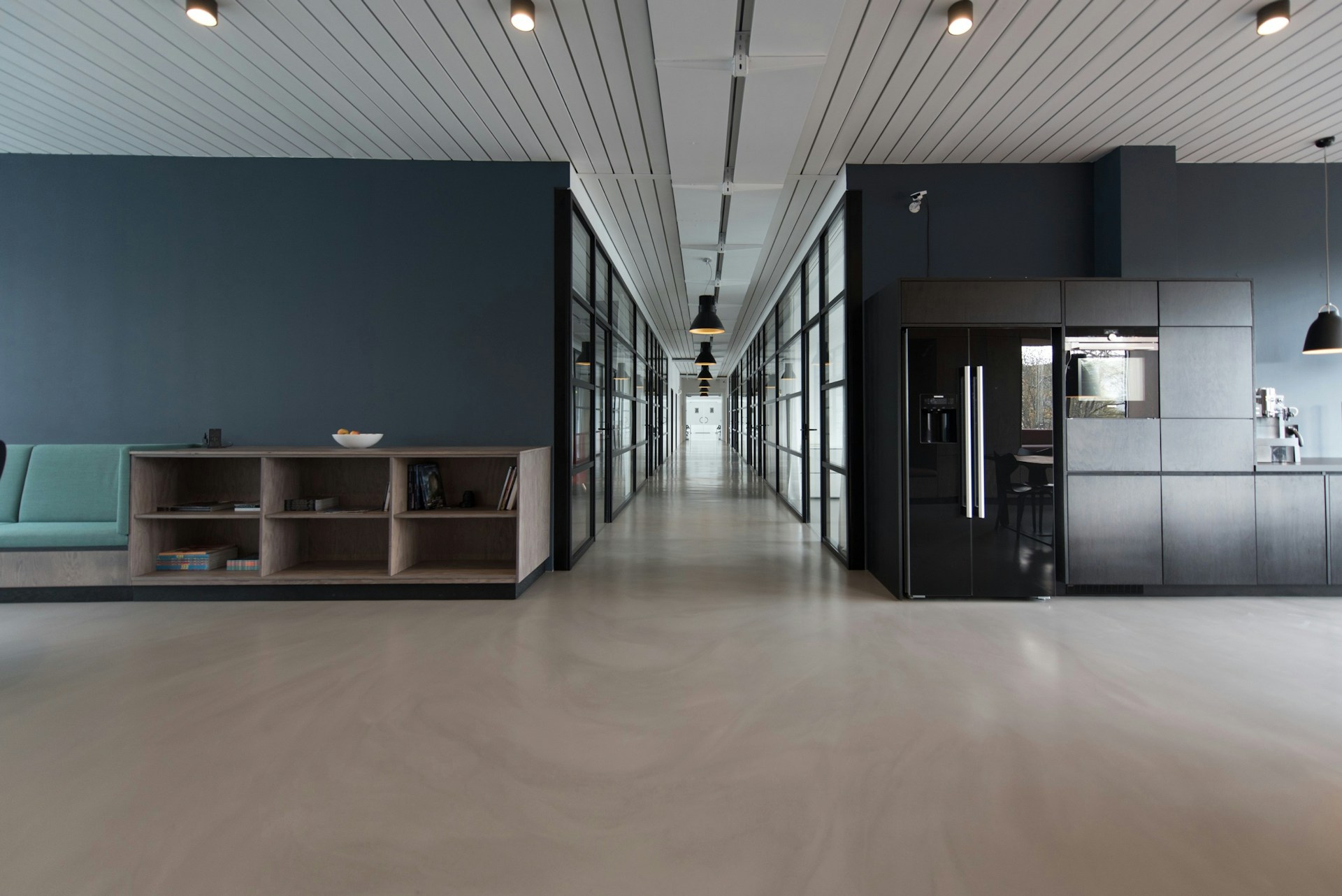 Modern workspace and building exterior